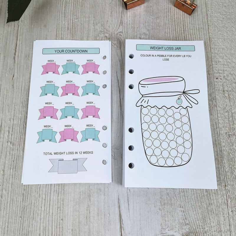Food Diary Inserts - SW Colour - Personal Size Inserts