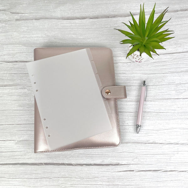 A5 Frosted Planner Dividers. Choose Side Tabs or Top Tabs, Flexible, Minimal & Functional Design, For A5 Filofax and Kikki K Large - A5 Size